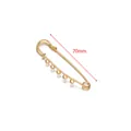Gold stainless steel multi-loop safety pin 70mm for DIY brooch making and garment accessories - 5 Holes / 70mm / Gold