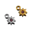 Stainless steel octagram star pendants with purple zircon in gold and silver finishes - Purple