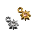 Stainless steel eight-pointed star pendants with rhinestones in gold and silver finish - Champagne