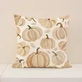 Housse de coussin décorative à imprimé citrouille d'automne pour fête de l'Action - YMF98-11 / 45*45cm (taie D'oreiller Simple)