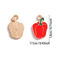 Red bell pepper enamel alloy pendant charm for DIY jewelry making, size 1.1x1.8 cm - A2-465-red/18*11mm/0.86g