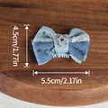 Nœud papillon en denim bleu pour petit chien avec paillette étoile, dim. 5,5x4,5 cm - Pince À Cheveux Bb En Denim - Fond Bleu - Étoile À Cinq Branches / Taille unique