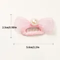 Nœud rose mignon pour animaux avec perle, taille 5,6 cm pour petits chiens et chats - Bb Crème À La Texture Nacrée - Fond De Teint / Taille unique