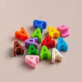 Assorted colorful acrylic letter A beads with large holes for DIY jewelry making - Single / Mixed Colors A