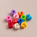 Bright colorful acrylic C-shaped large hole beads for DIY handmade jewelry making accessories - Single / Mixed Colors C