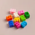 Colorful acrylic letter E large hole beads for DIY jewelry making accessories - Single / Mixed Colors E