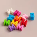 Colorful acrylic alphabet beads with large holes for creative DIY jewelry and craft projects. - Single / Mixed Colors M