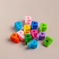 Colorful acrylic letter P beads with large holes for DIY handmade jewelry and keychain crafts - Single / Mixed Colors P