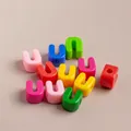 Colorful U-shaped acrylic beads with large holes for DIY jewelry making and crafts - Single / Mixed Colors U
