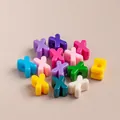 Colorful acrylic X-shaped large hole beads for DIY jewelry and keychain making - Single / Mixed Colors X