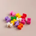 Vibrant multi-color acrylic alphabet beads with large holes for DIY jewelry making - Single / Mixed Colors Z