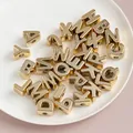 Shiny gold metallic acrylic alphabet beads with large holes for DIY jewelry making crafts - Single / Gold Mixed Letters