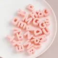 Large hole pink acrylic alphabet beads for DIY jewelry making and keychain accessories - Single / Pink Mixed Letters