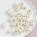 Iridescent white acrylic alphabet beads for DIY jewelry making and keychain accessories - Single / White Mixed Letters