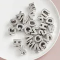 Shiny metallic silver acrylic alphabet beads with large holes for DIY jewelry making crafts - Single / Silver-white Mixed Letters