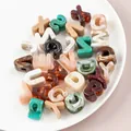Colorful acrylic large-hole alphabet beads with marble texture for DIY jewelry crafts - Bleusoning [mixed Letters] / Single