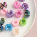 Iridescent acrylic C-shaped large hole beads for DIY bracelet jewelry making accessories - C [color Plating Mixed Colors] / Single
