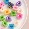 Assorted colorful acrylic large hole letter 'D' beads for DIY bracelet and jewelry making - D [color Plating Mixing] / Single