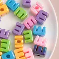 Vibrant pearlescent acrylic letter E beads for DIY handmade jewelry and accessory making - E [color Plating Mixing] / Single