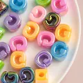 Premium colorful iridescent G-shaped acrylic beads for DIY handmade jewelry and crafts - G [color Plating Mixed Colors] / Single