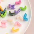 Multi-colored iridescent acrylic J-shaped letter beads for DIY handmade jewelry making - J [color Plating Mixed Colors] / Single