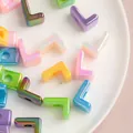 L-shaped iridescent acrylic beads with large hole for DIY jewelry making projects - L [color-mixed Plating] / Single