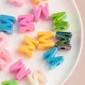Colorful acrylic letter M beads with large holes for DIY jewelry making - M [color-mixed Plating] / Single