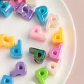 Iridescent pastel acrylic letter p through-hole beads for DIY bracelet jewelry making - P [color Plating Mixing] / Single