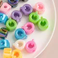 Colorful acrylic large hole beads with letter Q shape for DIY jewelry handmade crafts - Q【color Plating Mixing】 / Single