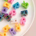 Colorful acrylic letter R beads for DIY jewelry making and handmade accessory components - R [color Plating Mixed Colors] / Single
