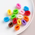 Colorful oval acrylic large hole beads for DIY jewelry and keychain crafts - 【mixed Colors 0】 / Single