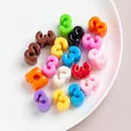Glossy colorful acrylic number 3 shaped beads with large holes for DIY jewelry making - 【mixed Colors 3】 / Single