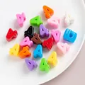 Colorful acrylic number 4 beads for DIY jewelry making and keychain accessories. - 【mixed Colors 4】 / Single