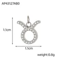 Silberner Stier-Sternzeichen-Anhänger mit funkelnden Zirkonia-Steinen für DIY-Schmuck - Fp3679a0a0-jn (taurus)
