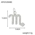 Funkelnder Skorpion-Sternzeichen-Anhänger mit silbernen Pavé-Steinen für DIY-Schmuck - Fp3679a0a0-tx (scorpio)