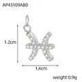 Fische Sternzeichen Anhänger in Silber-Optik mit funkelnden Zirkonia Steinen für DIY - Fp3679a0a0-sy (fische)
