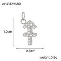 Schütze-Sternzeichen-Anhänger in Silber mit weißen Zirkonia, Größe 1,0cm x 0,5cm - Fp3679a0a0-ss (marksman)