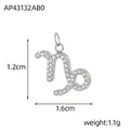 Silberner Steinbock Sternzeichen Anhänger mit funkelnden CZ-Steinen für DIY-Schmuck - Fp3679a0a0-mj (steinbock)