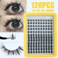 Kit de extensión de pestañas en racimo estilo manga DIY 120 piezas 10 mm a 16 mm - 120 Grupos Pestañas Manga (718)