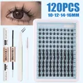 Kit de extensión de pestañas manga de 120 piezas con pestañas de 10-16 mm y pegamento - 120 Grupos Pestañas Manga (715) con Kit de Herramientas Blanco