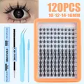 Kit profesional de extensiones de pestañas manga 120pcs con pegamento y pinzas - 120 Grupos Pestañas Manga (716) con Kit de Herramientas Azul