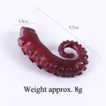 Realistisch PVC-octopustentakelmodel voor sleutelhanger of rugzakdecoratie deco - Kleine Gekrulde Inktvistentakels - Geen Knop