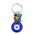 Portachiavi malocchio blu con perline di vetro colorate e pendente grande - Be253bu02