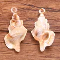 Paire de pendentifs conque en acrylique de style naturel pour bijoux et boucles d'oreilles - Coquillage 24 X 45 Mm 25 G / 1 pièce
