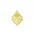 Ciondolo a cuore placcato oro 18K con croce e spine per gioielli fai da te - un solo ciondolo, senza catena / Sacro Cuore Croce Traforata (NAN11-4) / 2 x 1,5 cm / Oro