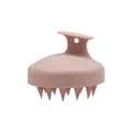 Brosse de massage cuir chevelu en silicone rose poudré avec texture mouchetée - Rose Paille de Blé