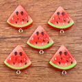 Vibrant resin watermelon slice charms for DIY jewelry making and fruit pendants - Watermelon 26 X 28 Mm 2.7 G / 1 Piece - Double-sided