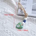 Green heart-shaped evil eye wall hanging ornament with jute rope length 17cm 6.7 inch - Heart / Green