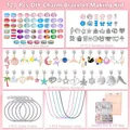 120pcs DIY charm bracelet making kit for kids with jewelry box and colorful beads - 120pcs (9-compartment Inner Box)