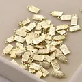 Close-up detail of bulk 14K gold plated rectangular charm pendants with queen portraits - 69# 14k Rectangular Beauty Pendant [1 Piece] A1-503 (approx. 11.3*5.2mm)